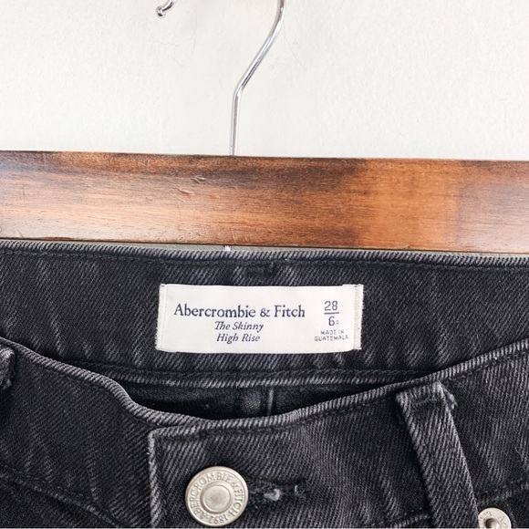 Abercrombie & Fitch The Skinny High Waisted Black Jeans Sz 28/6 - Picture 5 of 6